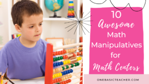 Student using math manipulatives to solve a math problem