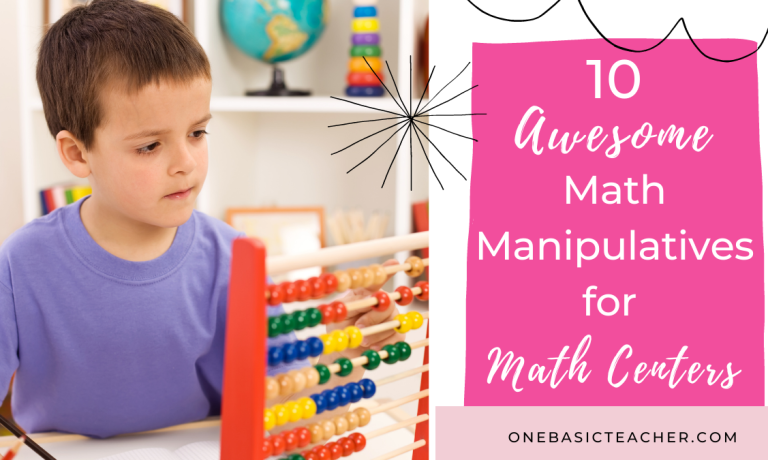 Student using math manipulatives to solve a math problem