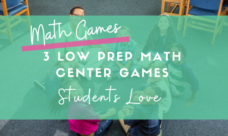 students playing math center games